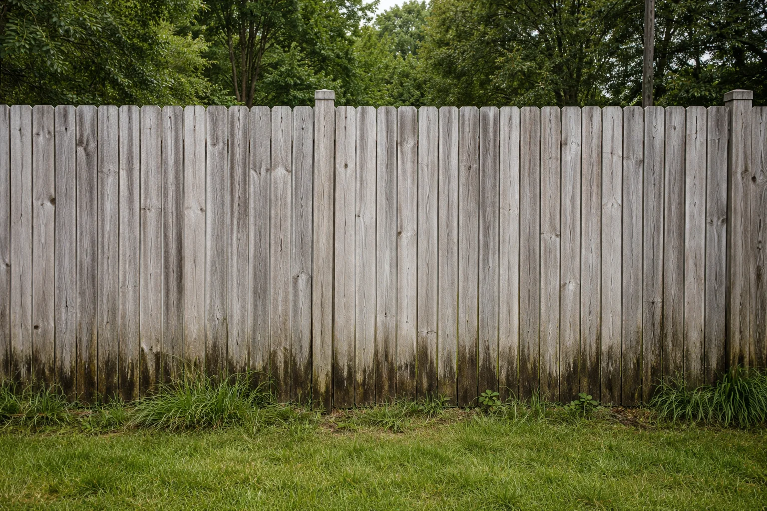 Lakewood Cedar Privacy Fence before Weathered gray cedar fence in Twin Creeks Allen TX